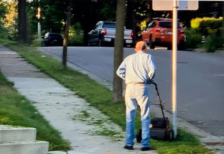 Denim Man Mows the Streets